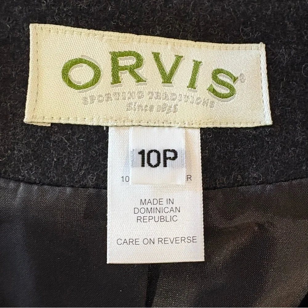 Orvis 100% Wool Button Front Long Vest Dress – Charcoal Gray – Size 10P - Picture 11 of 14
